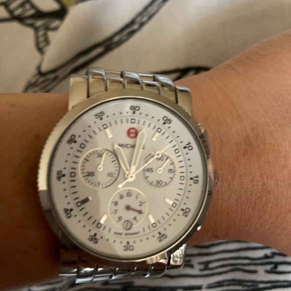 Michele watch, silver.